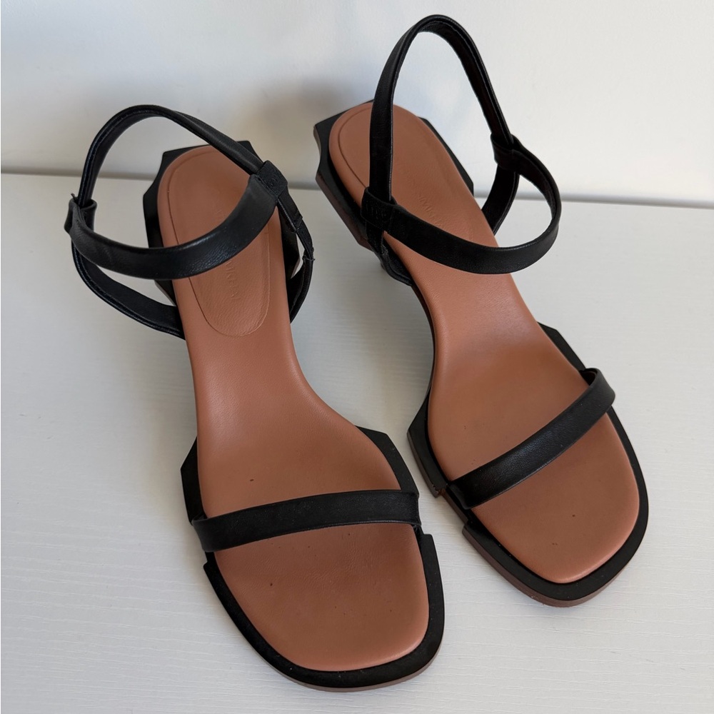 Jonathon Simkhai 37 Roma Icon Leather Sandals Black Leather - Picture 4 of 6